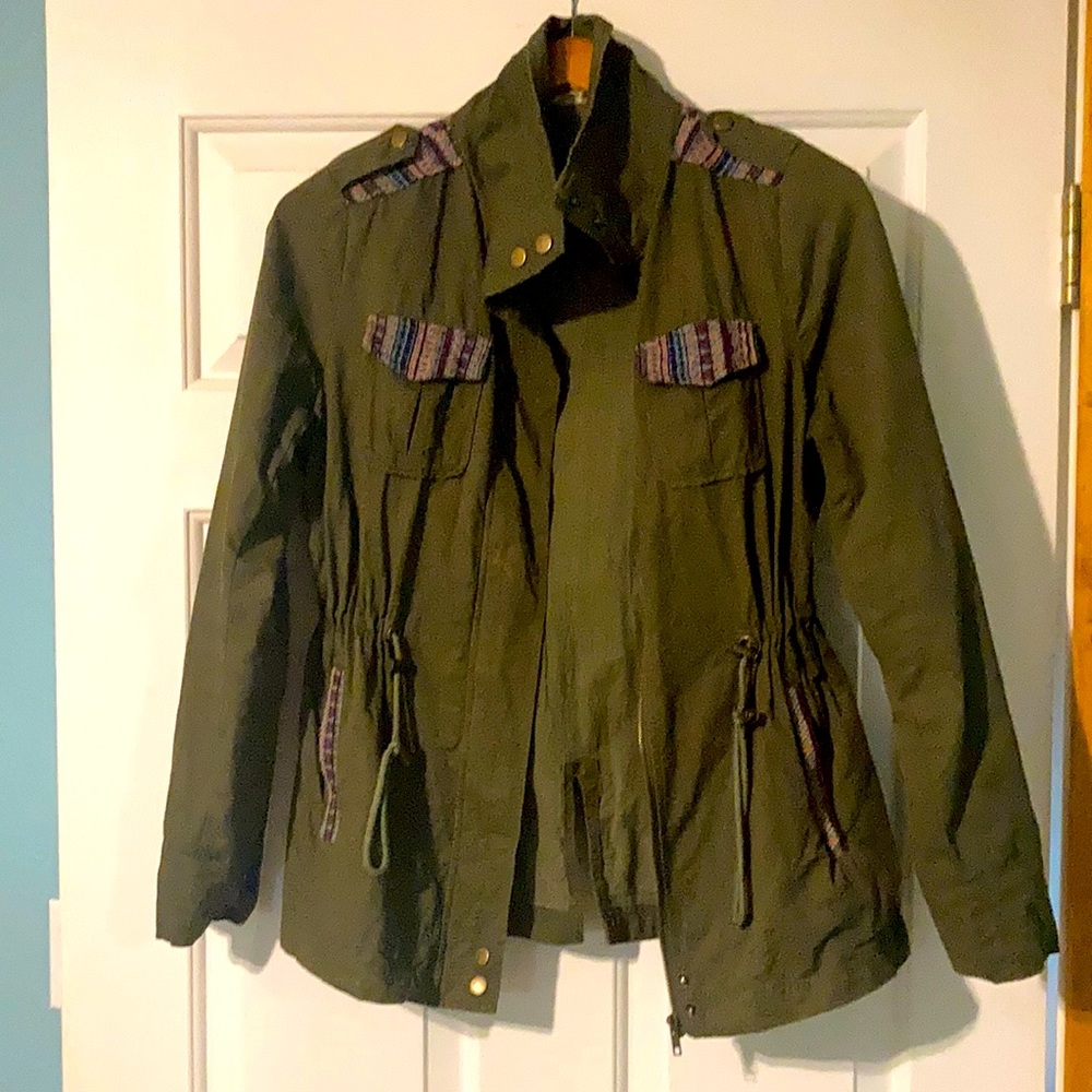 Military boho style jacket small